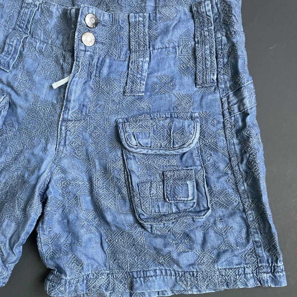 Pantalones Cortos Denim Johnny Was Zuma Texturizados Bolsillos Carga Talla 2 Foto 4 de 4