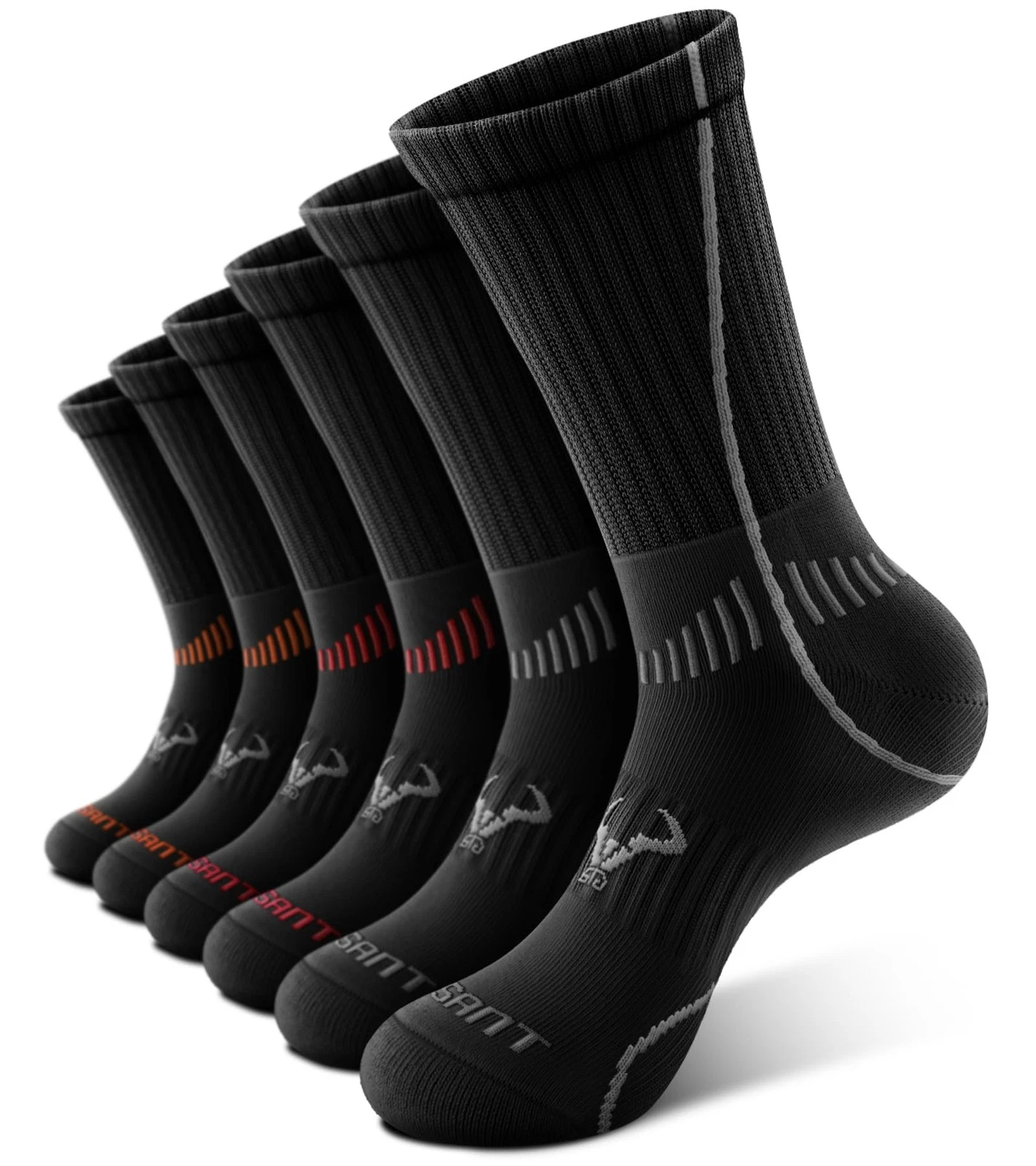 Mens Socks Athletic Compression Cushioned Crew Performance Sports Work Socks ...