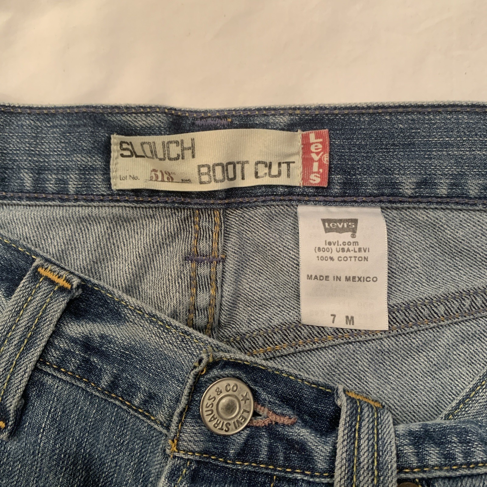 Levi S 513 Slouch BootCut Patchwork Mid Wash  Jea… - image 5