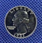 1961  US PROOF SILVER Washington Quarter! Old US Coin! 90% silver