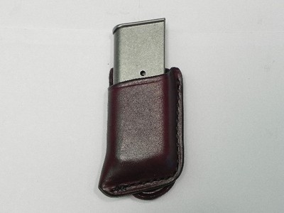 Alessi Left Hip Single magazine Pouch for Kahr PM9 Mahogany