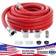 3/4 Inch x 50 Feet Red Rubber Pneumatic Hose Assembly for Jack Hammers, Air Tool