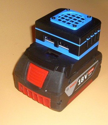 Quick Carge Adapter für Bosch 18V Akku System,  USB Schnelladegerät, Powerbank