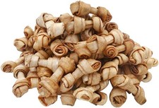 Small Dog Rawhide Knot Bones Chicken Flavor 2.5in Chews 60 Count Pack
