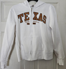 Girls Texas Longhorns White Hoodie Full Zip Jacket/ US Size Medium/ Go Longhorns