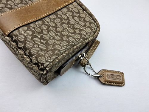 Coach Signature Makeup Cosmetic Bag Pouch Wallet Clutch - Picture 5 of 5