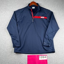 Columbia PFG Omni Shade 1/2 Zip Pullover Mens Medium Navy Zip Pockets
