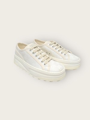 Gucci GG White 1977 Tennis Plateau Sneaker 78065886