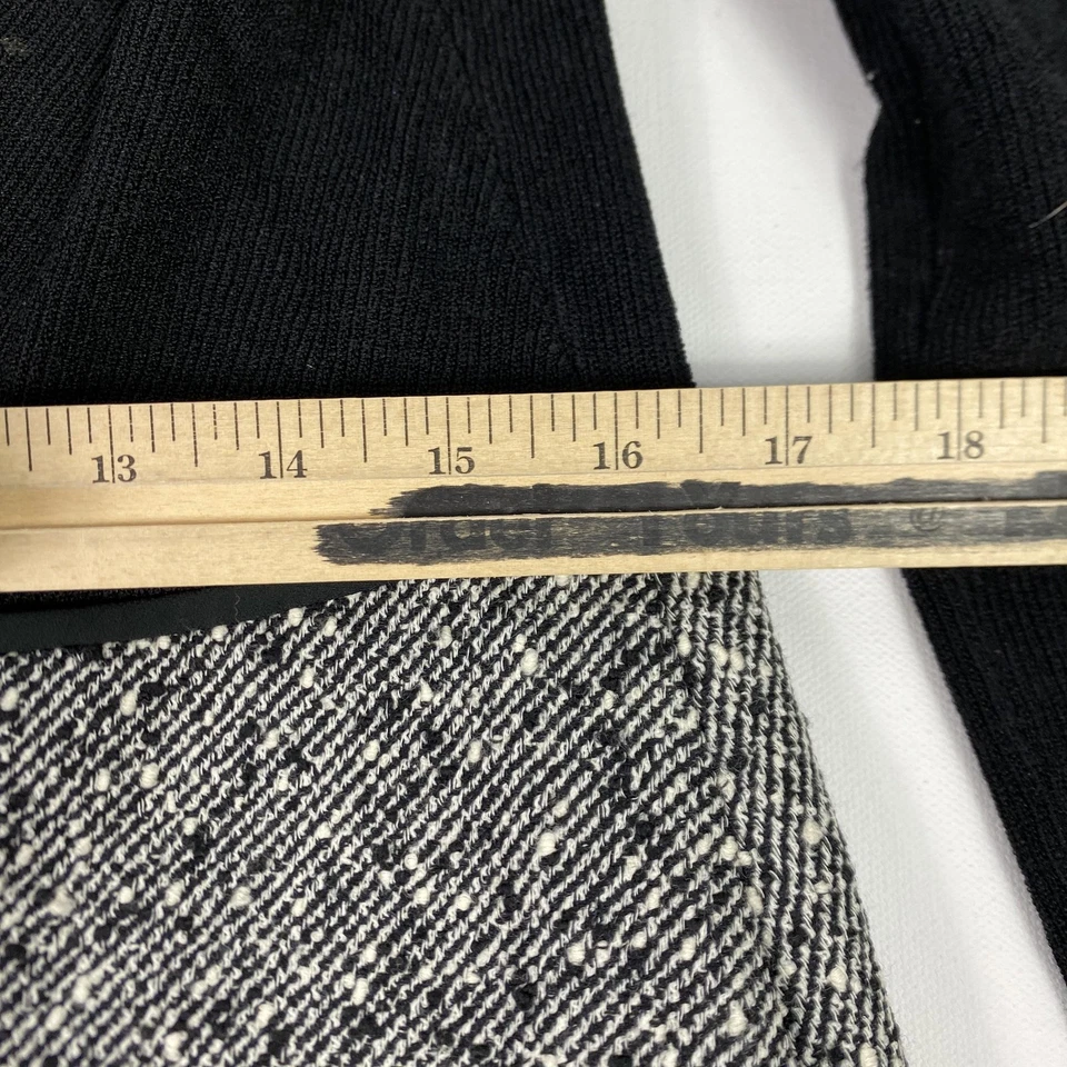 Vestido Escada Mujer 40 Negro Gris Tejido Tweed Falda Manga Larga Línea A Bolsillos Foto 2 de 4