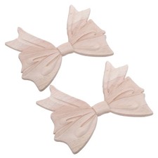 2pcs Wood Carved Onlay: Blank Vintage Bow Appliques