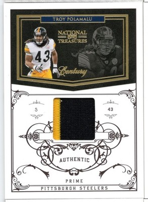2010 National Treasures Century PRIME Troy Polamalu Patch 43/50 Steelers #121