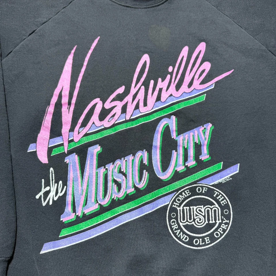 Винтажный свитшот 90-х Nashville Music City Grand Ole Opry WSM с круглым вырезом размер XL - Изображение 2 из 4