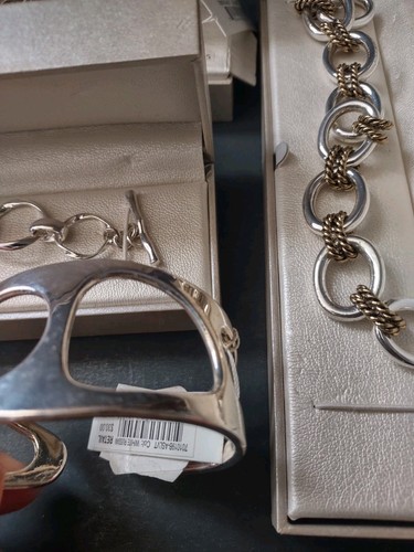 ETIENNE AIGNER Lot of 6 Bracelets w/ Tags- NOS NEW OLD STOCK Silver Tone Jewelry - Picture 5 of 11