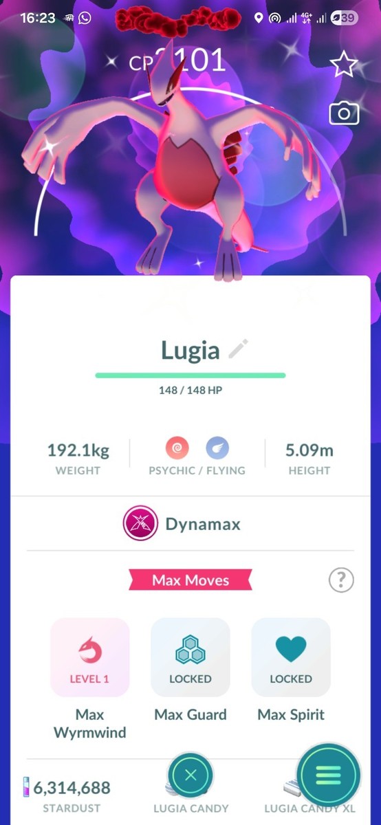 Shiny Dynamax Lugia Pokemon Tr@de Go | eBay