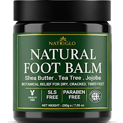 Organic Tea Tree Foot Balm for Dry Cracked Feet & Heels - Intensive Callus Remov