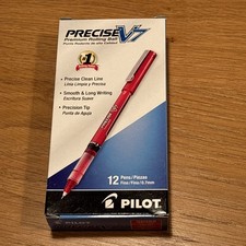 Pilot Precise V7 Premium Rolling Ball Pen Fine Point 0.7 mm Red Ink -12 Pack NEW
