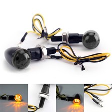 Universal Black Mini Bullet Spherical Len Turn Signal Indicator LightSmoke Len U