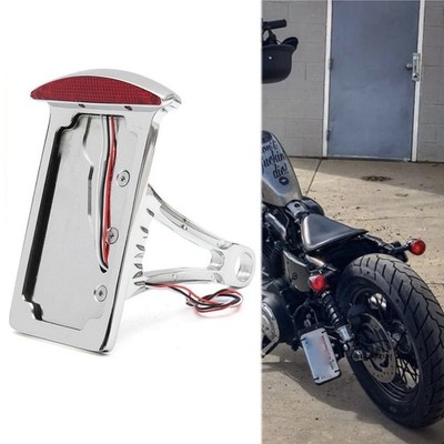 Side Mount License Plate Bracket W/ LED Tail Brake Light For Honda Shadow VT750