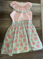 Serendipity by Shrimp and Grits Kids Girls Floral Sundress Mint 9-10 Ruffle