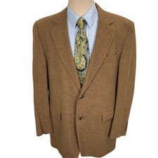 Jos A Bank Blazer Men 43L Tan Camel Hair Luxury Classic Career Neutral VTG