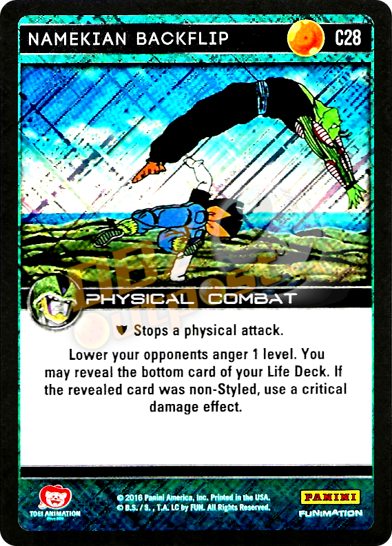 DBZ Dragon Ball Z TCG Panini Perfection C28 Namekian Backflip Foil