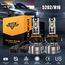 AUXBEAM 5202 LED Fog Light Bulbs Kit DRL Driving Lamp 18000LM 6000K Xenon White