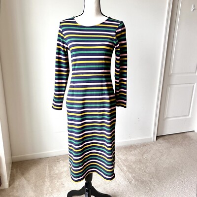 J. Crew Multicolored Long Sleeve Knit Midi Pencil DressSZ. 6 | eBay