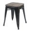 Sitzhocker Rund Hocker HWC-A73 Inkl. Holz-Sitzfläche, Metallhocker