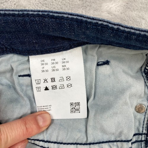 Hugo Boss Stretch Jeans Mens 38x30 Blue Charleston Slim Fit Premium Denim - Picture 10 of 13