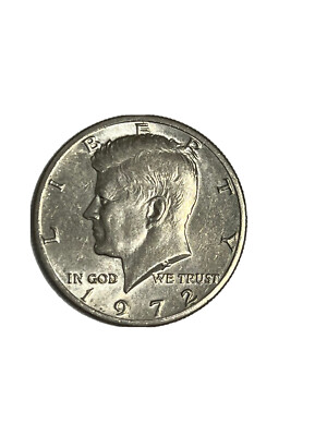1972 kennedy half dollar coin No Mint Mark Struck Through Error In