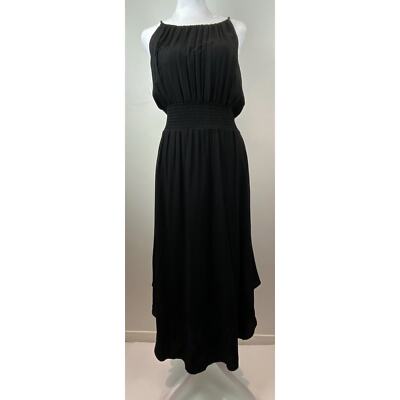 Nectar Clothing Black Scrappy Sleeveless  Summer Sundress Maxi Dress Size Small