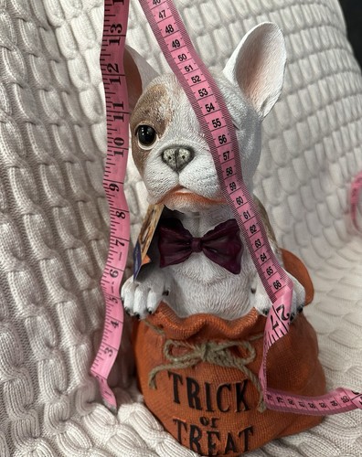 Halloween 13” French Bulldog Frenchie Trick Or Treat Bag Resin Statue Figurine - Picture 9 of 9