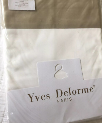Yves Delorme COCON PIERRE BLANC SATIN 240/295 CM FLACH Blatt LUXUS