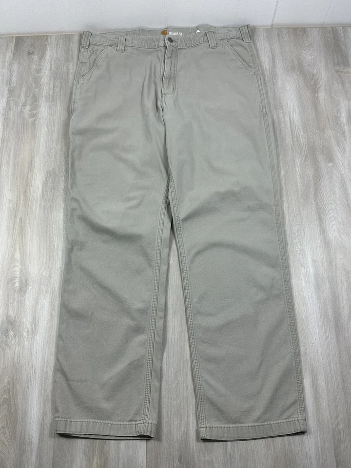 Carhartt Rugged Flex Canvas Work Pants Men’s 40x32 Tan 102291-232 Relaxed Fit - Image 4 of 4