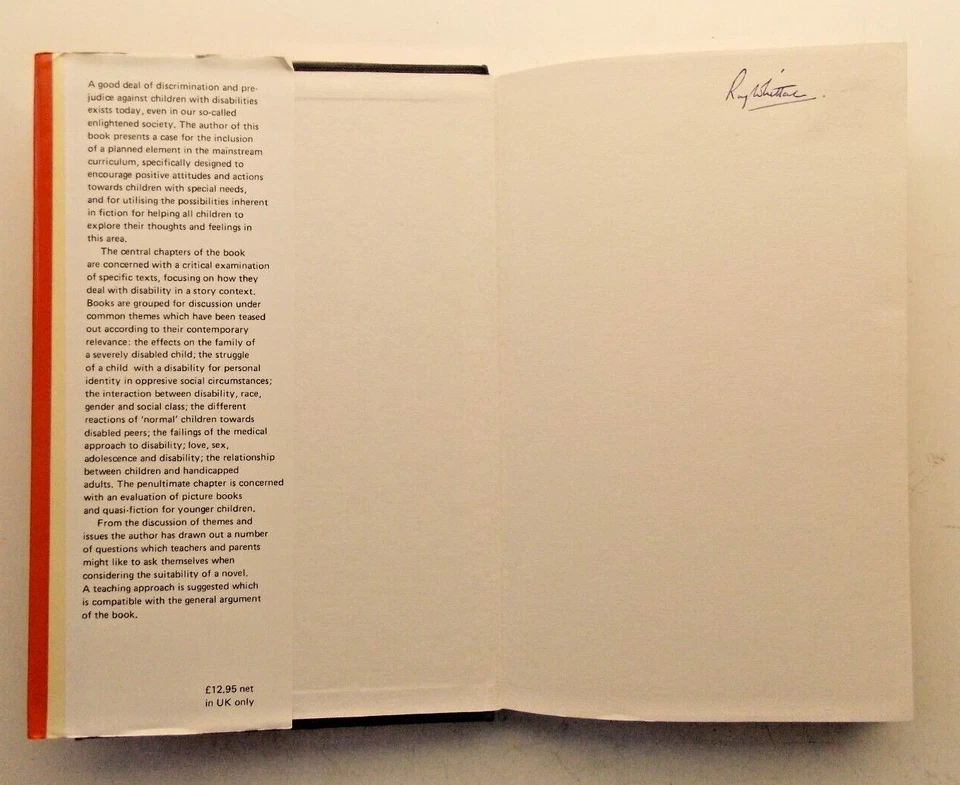 Disability in Modern Children's Fiction by John Quicke 1985 Croom Helm hardback - Image 4 of 4