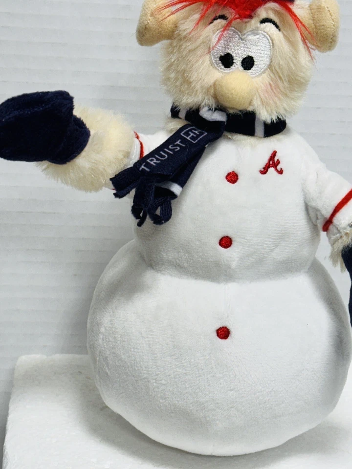 Atlanta Braves Blooper Snowman Plush Toy 9” Holiday - Image 4 of 4