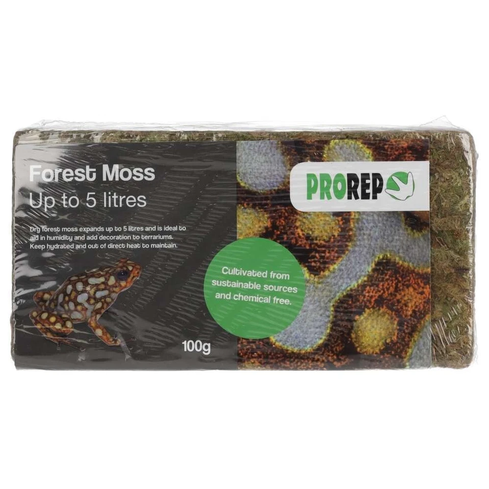 ProRep Habitat Moss Brick 100g Compact Sphagnum Moss Frogs Snails Reptile Hide