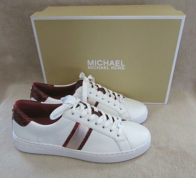 michael kors irving stripe lace up sneakers
