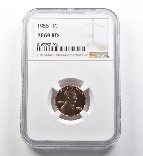 1955 Lincoln Wheat Cent PF69 RD NGC *8134