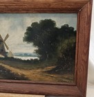 Oil Painting On Canvas Of Dutch Windmill, Lake, Homestead. Signed. Vintage. — photo 8