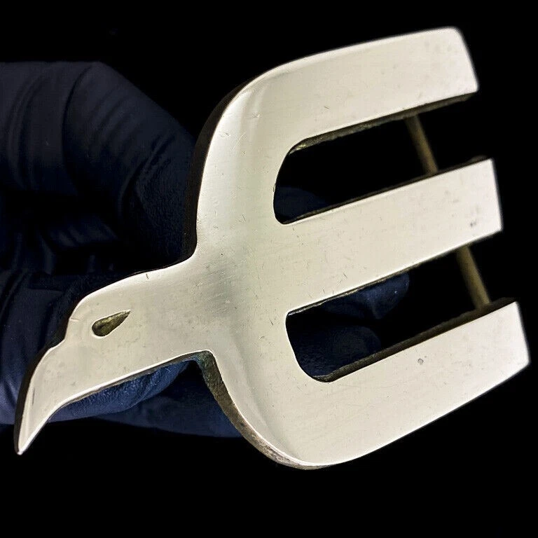 复古 20 世纪 70 年代 NOS Eagles 罕见乐队滚动音乐专辑宣传嬉皮士黄铜皮带扣 — 第 2/4 张图片