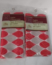 Geometric Design Satin Pillowcases 2 Pk by Home Collection Queen NEW