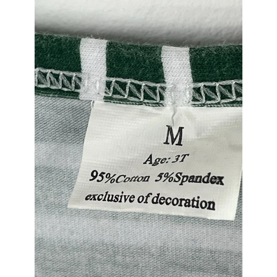 Baby Girls Dress 3T Kids Christmas Holiday Gingerbread Man Winter Green Striped - Image 3 of 4