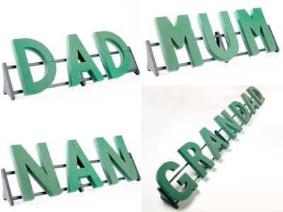 OASIS  SCHAUMSTOFFRAHMEN  extra große Name Hommage Mama Papa Nan etc Denkmal