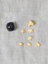 Rare Lucky Elephant Seed Bean 6 Tiny Carved Elephants Inside 1970's Vintage