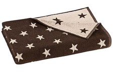 Floringo Saunatuch Strandtuch 90x190 100% Baumwolle 480g/m² Sterne braun