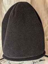 Womens Beanie Hat with Faux Fur Black Soot One Size