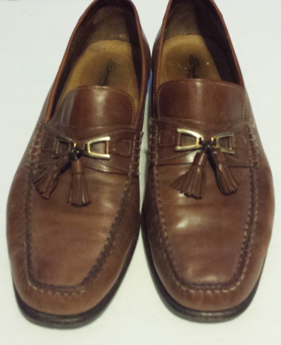 Santoni Handwoven Stitched Brown Leather Loafers Slip On Dress Shoes Men\'s 11 D Santoni Men main image 4