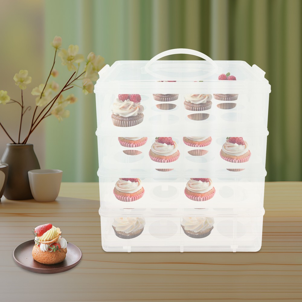 Cupcake Carrier, Cupcake Holder, 4-Tiers Cupcake Carrier