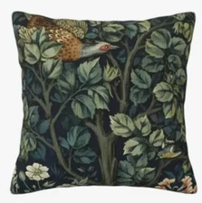 William Morris Abstract Floral Bird Design Throw Pillow Cover Home Decor 18”